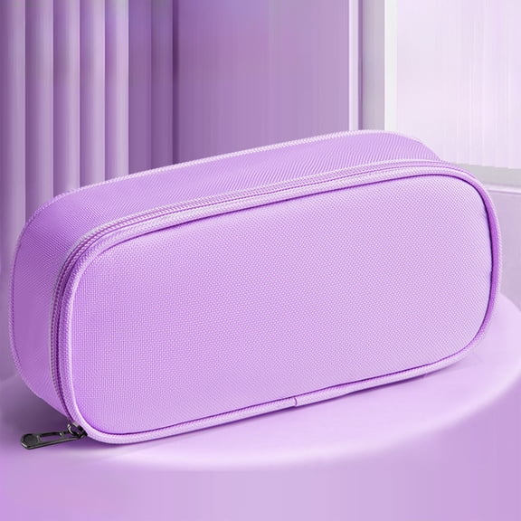 Hyknon Large Capacity Pencil Case Pen Pouch, Multi-layered Pencil Holder with Zipper, Solid Color Stationery Bag with Zipper, Simple Pen Pouch for Women Adult, Storage Organizer for College, Purple