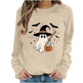 thumbnail image 2 of Halloween Sweatshirts Women Oversized Black Cat Ghost Pumpkin Tops | Spooky Season Magical Sweatshirts,Sweatshirts Women,Cute Ghost Pullover Tops,Halloween Fall Long Sleeve Tops, 2 of 6