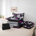 thumbnail image 6 of Feelyou Grey Purple Square Twin Bedding Sets 7-Piece, Retro Abstract Bedding Comforter Set, 6 of 8