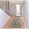 thumbnail image 7 of 8' Tan Orange And Red Floral Power Loom Distressed Runner Rug With Fringe, 7 of 7