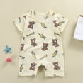 thumbnail image 2 of CAUYDY Baby Bodysuit Short Sleeve Romper 3 6 9 12 18 24 Months Newborn Spring Summer Pajamas Preemie Infant Boys Girls Sleepers Loungewear Sizes 18-24 Months,Light Yellow, 2 of 6