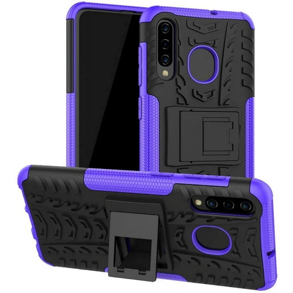 Samsung Galaxy A50 Purple Case Shockproof Heavy Duty Tough Kickstand Protective Rugged Case Cover