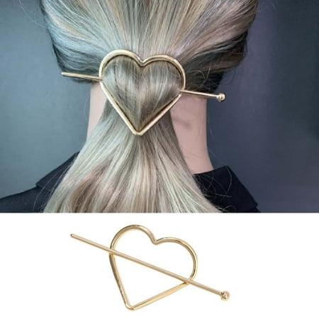 Holiday Saving Latrodar Hair Pins Hair Jewelry Hoop Hair Slide Pin Womens Gift For Her Love Hair Hairpin Gold
