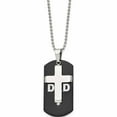 thumbnail image 3 of Stainless Steel Polished Black Ip-Plated Dog Tag With Cz Cross Necklace Made In China -Jewelry By Sweet Pea, 3 of 8