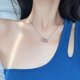 thumbnail image 3 of Corazón a corazón doble anillo simple micro-incrustaciones amor colgante collar mujer luz lujo clavícula cadena cobre Zefei Wu 9024735078784, 3 of 3