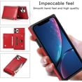 thumbnail image 3 of Compatible with iPhone 12 Pro Max Wallet Case with Crossbody Neck Strap Lanyard Purse Handbag Shoulder Strap Cover with PU Leather Credit ID Card Holder Kickstand Stand Protection Case 6.7" Red, 3 of 15