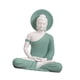 thumbnail image 2 of Adorno de estatua de Buda, artesanía coleccionable, decoración del hogar, cerámica decorativa de mesa. Verde, 2 of 9