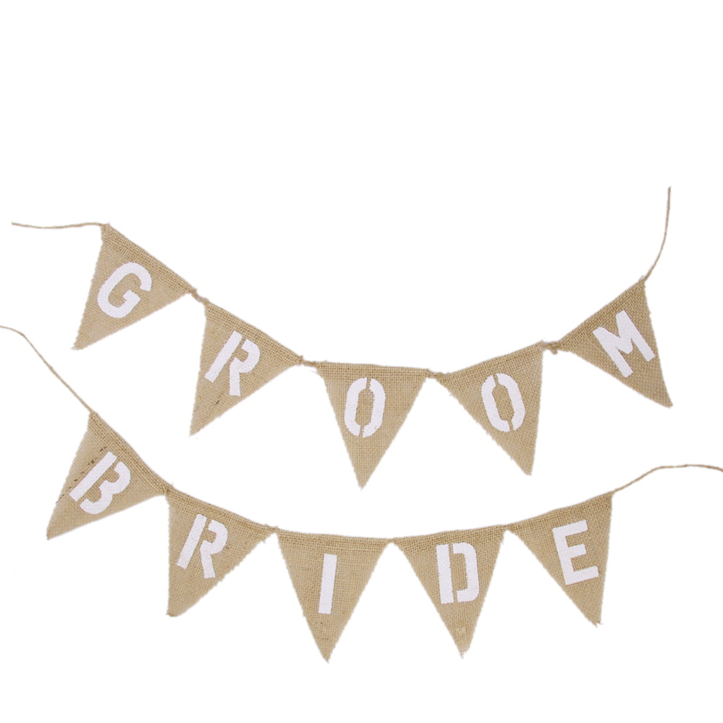 Mr & Mrs Photo Prop Rustic Vintage Style Wedding Country Bunting Banner Decor 