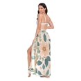 thumbnail image 3 of FORMRS Womens Long Sarong Beach Wrap Semi-Sheer Bikini Skirt Bathing Swimsuit Cover Up, Floral Design, 3 of 7