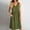 Army Green, variant on Tank Dresses for Women V Neck Sleeveless Waisted Solid Color Basic Casual Lounge Midi Dress with Pockets