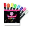 Jennakate Neon 8 Pack Dry Erase Liquid Chalk Markers - 6mm Reversible Tip (Bullet & Chisel Tip)