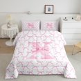 thumbnail image 2 of Erosebridal Monogrammed Bow Tie Comforter Sets Queen Size,Dreamy Princess Bedding Queen Comforter Set,Letter Bedroom Decor,Reversible,Ultra Soft,3 Pieces, 2 of 7