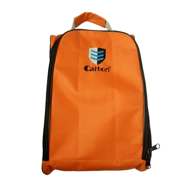 Bolsa de viaje con cremallera para zapatos deportivos, con malla de ventilación y organizador de almacenamiento. naranja