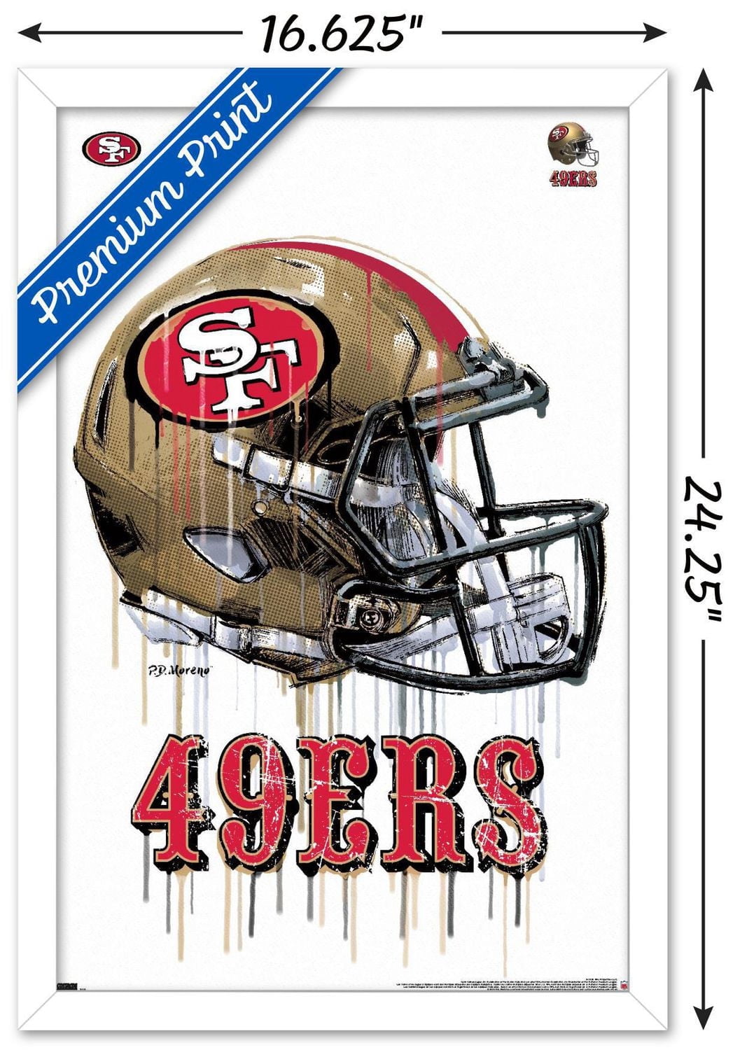 NFL San Francisco 49ers - Drip Helmet 20 Wall Poster with Push Pins