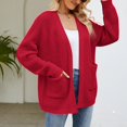 thumbnail image 5 of Women's Open Front Knit Cardigan Sweater Long Sleeve Casual Loose Fit Chunky Knitwear with Pockets, 5 of 5
