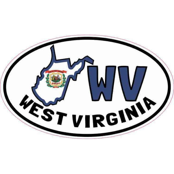 5in x 3in Oval WV West Virginia Sticker Car Bumper Decal Luggage