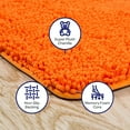 thumbnail image 4 of Bedford Home 67A-98998 2 Piece Memory Foam Shag Bath Mat - Orange, 4 of 6