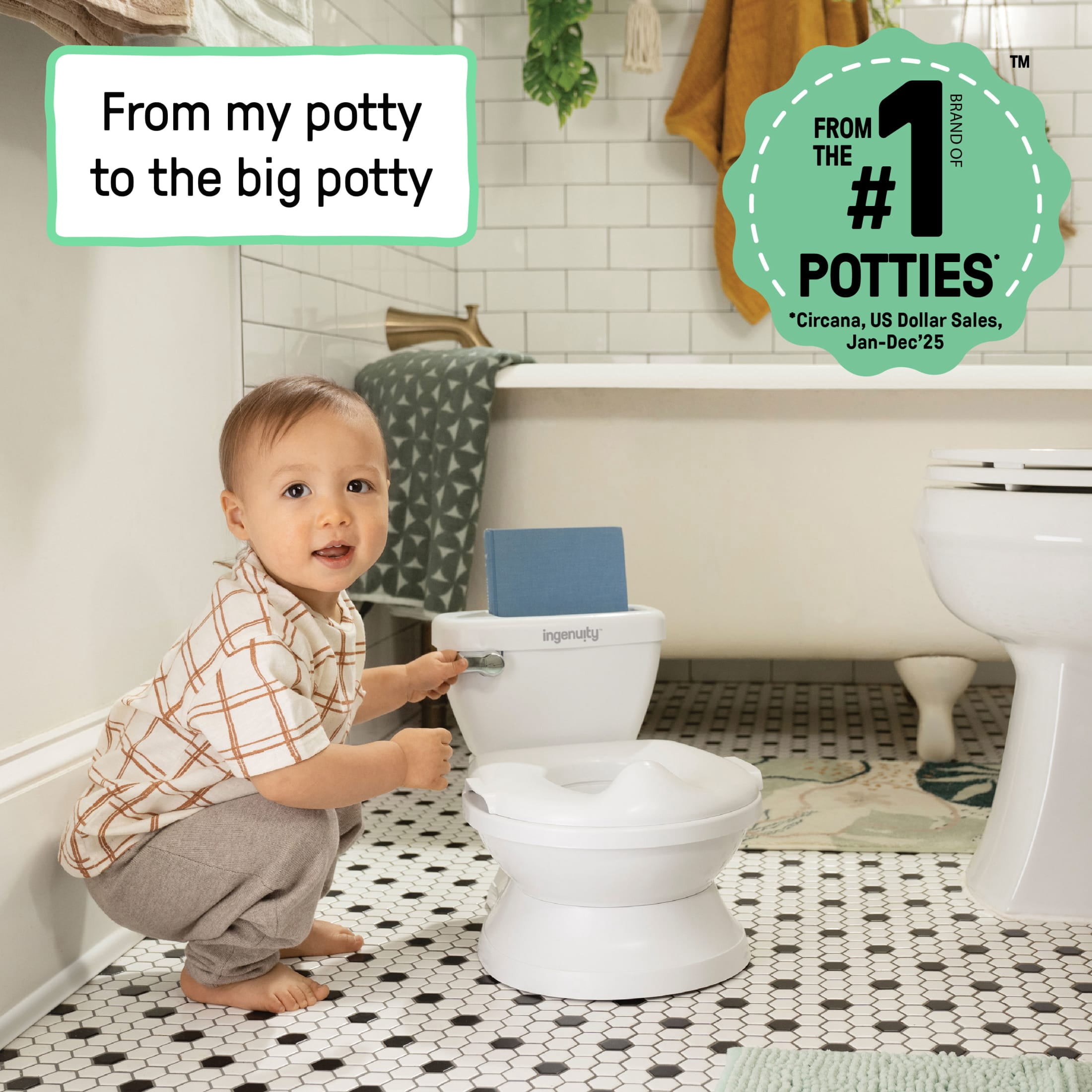 Ingenuity My Size Potty Chair and Training Toilet for Toddlers, White