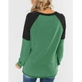 thumbnail image 3 of ANYJOIN Women's Casual Long Sleeve Tunic Tops Crew Neck Color Block Blouses, 3 of 4