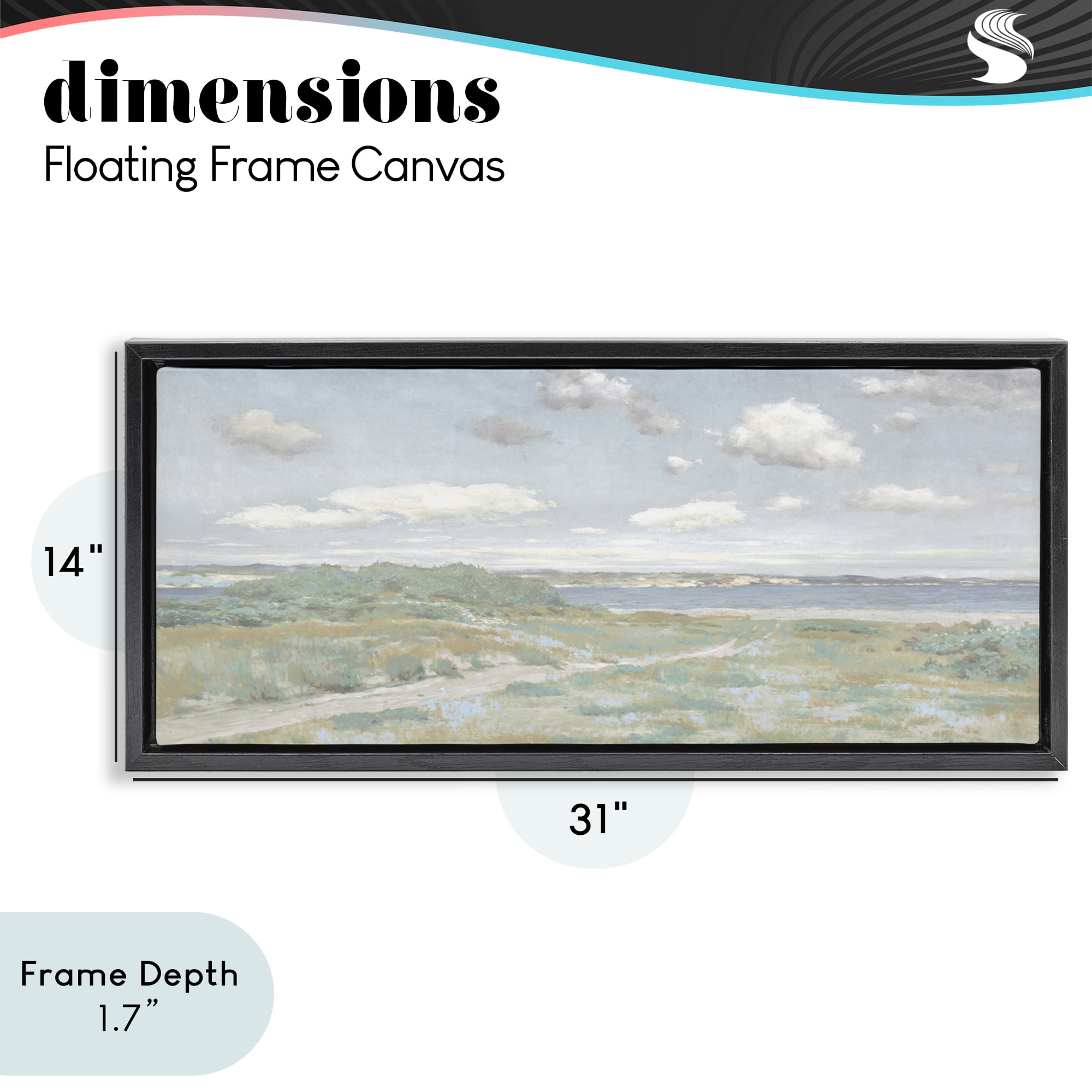 Stupell Industries Path To The Water Black Framed Floater Canvas Wall Art, design by Christy McKee