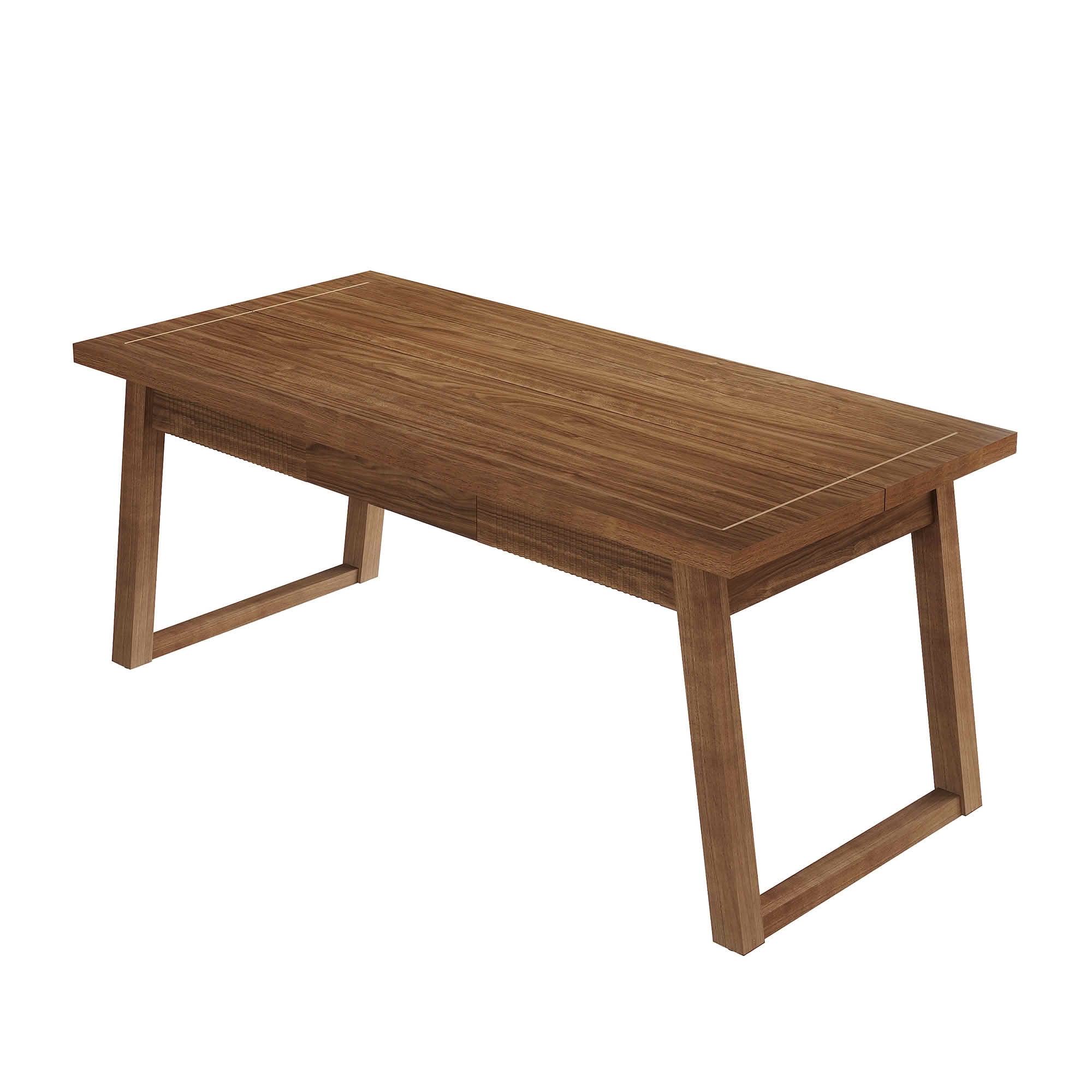 MAYEERTY 55 Inch Rectangular Dining Table with Drawer, Mid Century Modern Kitchen Table with Solid Wood Legs for 4 to 6 People