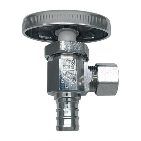 THEWORKS® Multi-Turn Angle Stop Valve, 1/2" PEX Inlet x 3/8" O.D. Compression Outlet