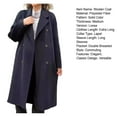 thumbnail image 7 of Women's Woolen Coat Autumn Winter Double-breasted Lapel Overcoat Loose-fit Solid Color Warm Long Coat for Office Daily Wear, 7 of 7