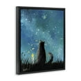 thumbnail image 4 of Stupell Industries Cat Gazing at Stars Astrology & Stars Painting Black Floater Framed Canvas Art Print Wall Art, 17 x 21, 4 of 10