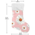 thumbnail image 2 of Coolnut 17.7 Inch Christmas Stockings, 1 PCS Chamomiles Pink Presonalized Large Stocking Sock for Family Holiday Xmas Party Decorations, 2 of 7