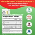 thumbnail image 2 of Shifaa Nutrition Double Strength Wild-Caught Omega-3 Fish Oil with 480mg DHA, 720mg EPA – Supports Heart, Brain & Joint Health, 2 of 8