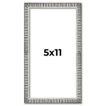 5x11 Frame Silver Grey Distressed Solid Wood Picture Frame | 0.75 Inch Moulding Width | Interior