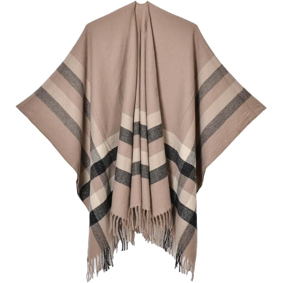 Zhengup Women's Elegant Shawl Wraps Open Front Cardigan Sweater for Travel Plane Blanket