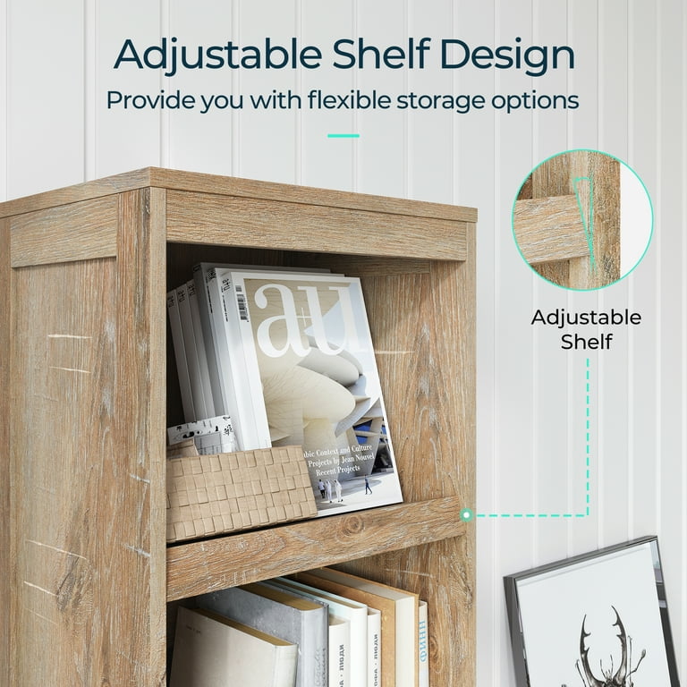 Narrow bookcase with adjustable shelves deals