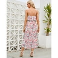 thumbnail image 4 of Womens Maternity Spaghetti Strap Maxi Dress Ruffle Backless Floral Boho Pleated Beach Dress, 4 of 5