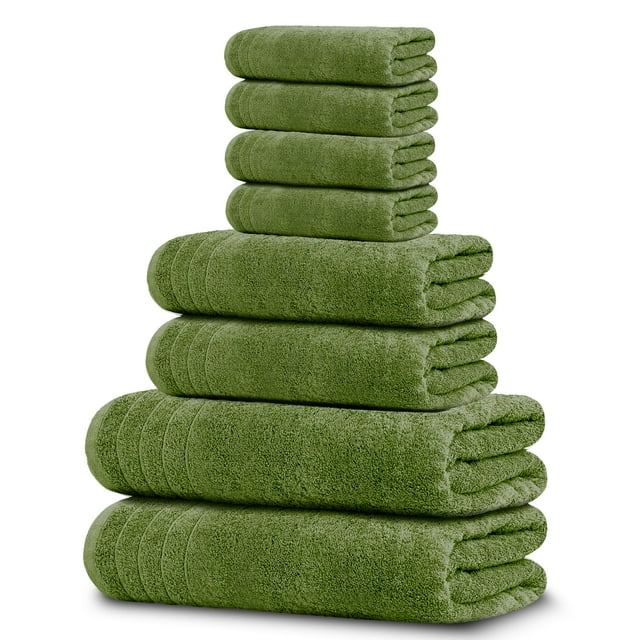 Juego de toallas Tens Towels, 8 piezas, 100% algodón (verde)