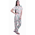 thumbnail image 3 of Moomaya Womens Printed Tee and Pajama Set PJs,Short Sleeve Sleepwear Nightwear Loungewear S-XXL, 3 of 7