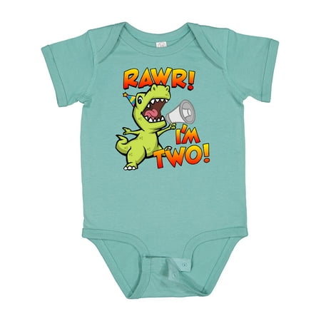 

Inktastic Rawr I m Two Dinosaur Boys or Girls Baby Bodysuit