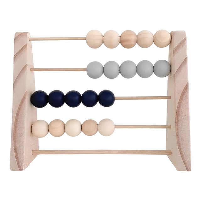 letairis Wood Abacus Toy Beads Counting Playthings Simple Design Early Education Math Learning Toys Educational Prop Home Decoration Blue