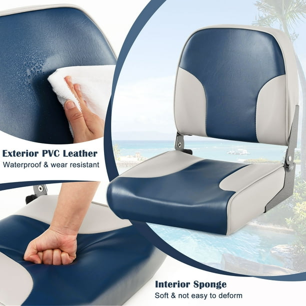 Costway 2 Piece Folding Boat Seat Set with Sponge Padding