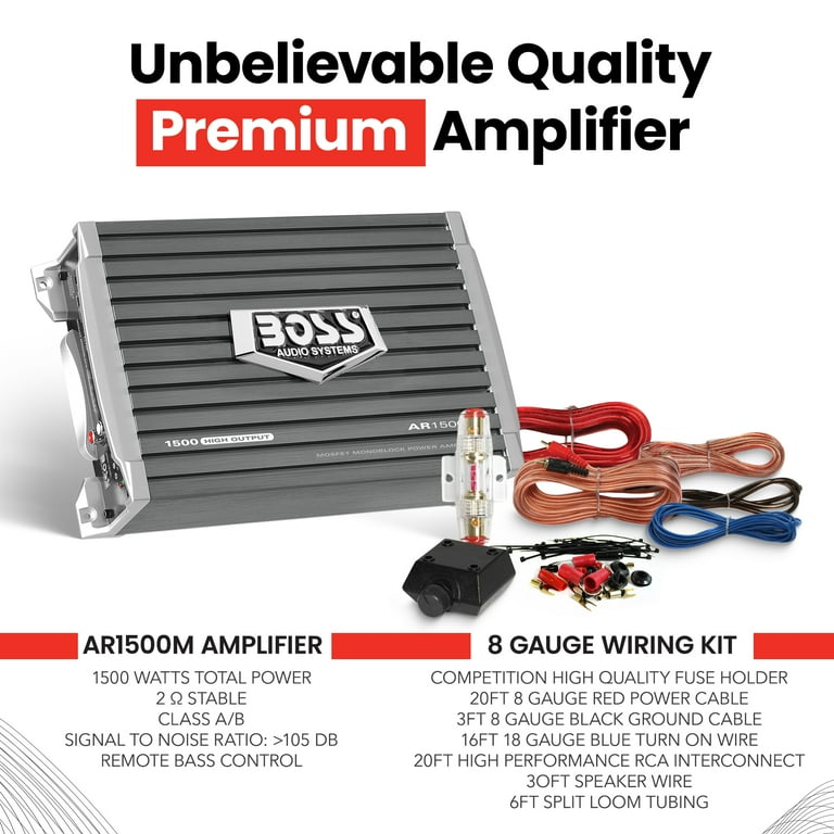 BOSS Audio Systems AR1500M Armor Series Monoblock Class A/B