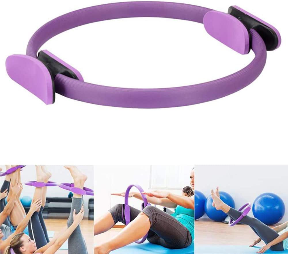 Pilates Resistance Yoga Ring Double Handle Fitness Resistance Circle Purple 