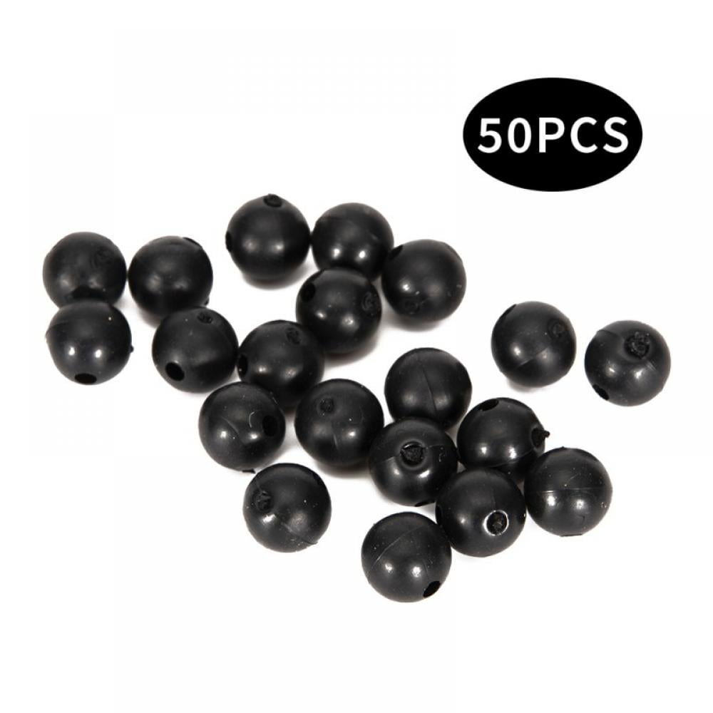 Carp Fishing Beads 50pcs/lot Round Soft Rubber Black Green Brown Grey