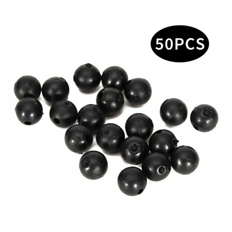 Carp Fishing Beads 50pcs/lot Round Soft Rubber Black Green Brown Grey Carp  Fishing Rig Beads 6mm/8mm