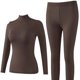 thumbnail image 5 of Conjuntos de ropa interior térmica de moda para mujer, cuello alto, manga larga, lencería informal, ropa de dormir, conjunto de ropa interior, blusa de poliéster para mujer, 5 of 5