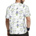 thumbnail image 2 of Wukai Lavender Flowers Print Men's Short-Sleeved Mesh T-Shirt,Quick-Dry Short Sleeve Workout T-Shirt-, 2 of 8