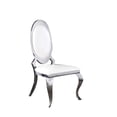 thumbnail image 5 of White Marble 7 piece Dining Set with Silver Stainless Steel Base, 5 of 6