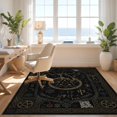 thumbnail image 3 of Design&I 3'x5' Washable Throw Rug Ultra-Thin & Non-Slip Skid-Resistant Small Raven Pentagram Mystical Runes Celtic Knot Frame Occult Doormat for Entryway, Kitchen, 3 of 7