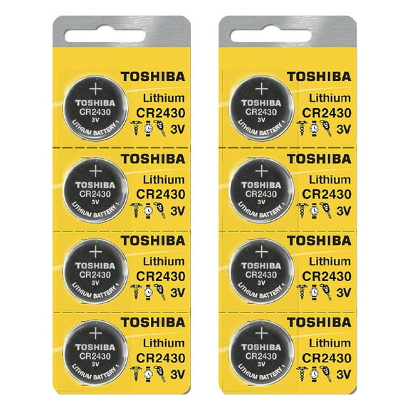 Toshiba CR2430 3 Volt Lithium Coin Battery (8 Batteries)