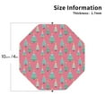 thumbnail image 2 of Vsdgher Pastel Christmas Trees on Pink Leather Coasters for Drinks, Durable Drink Coasters 4 Set for Tabletop Protection, Luxurious Home Décor and Housewarming Gift-Octagon, 2 of 6