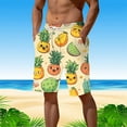 thumbnail image 2 of AOMPMSDX Mens Summer Digital 3D Watermelon Printed Shorts Elasticated Waisted Beach Pants Yellow XXXL, 2 of 5